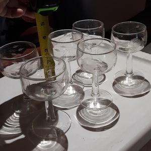 6 Etched small glasses